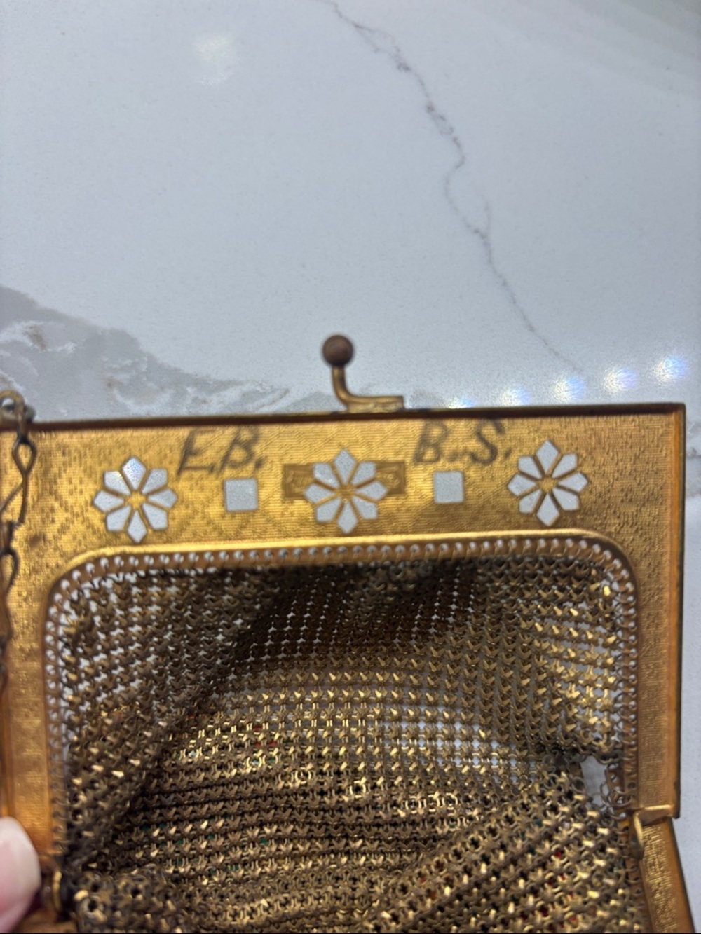 1920s Art Deco enameled mesh purse - Picture 9 of 13
